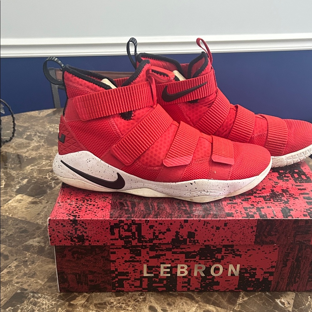 Nike LeBron Men’s Soldier XI Red Basketball Shoes